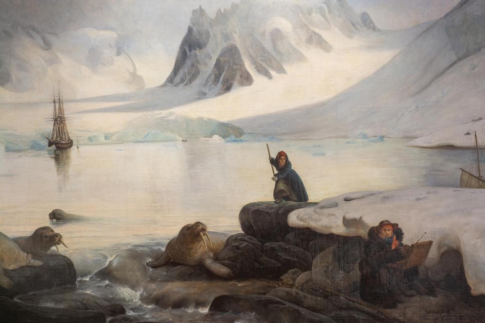 Magdalenabukta, Spitsbergen – AF Biard – detalj med Léonie d Aunet, foto: Nordnorsk Kunstmuseum | Kim G. Skytte